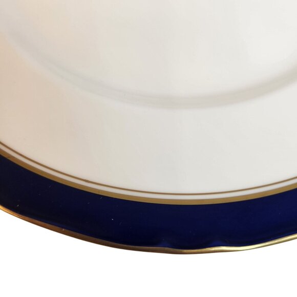 Royal Worcester Cavendish Blue Bone China Dinner Plate Gold Trim 1981 Made In En - Picture 7 of 12
